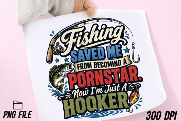 Funny Fishing Hooked Bass Humor PNG: A Designer's Catch