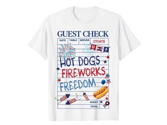 Hot Dogs Freedom 4th of July T-Shirt: A Bold Patriotic Design