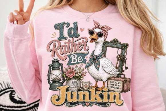 I’d Rather Be Junkin Vintage Goose PNG: A Designer’s Take