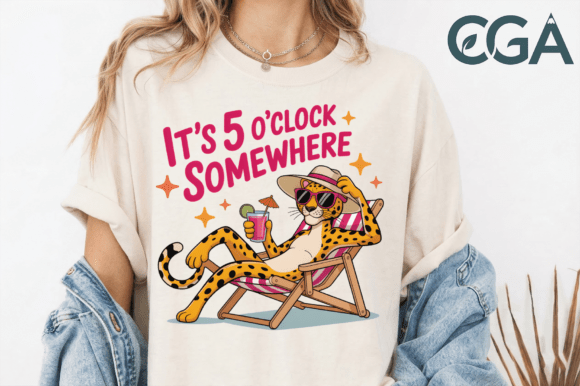 Leopard 5 O'clock Somewhere PNG: Your Go-To Summer Design Asset