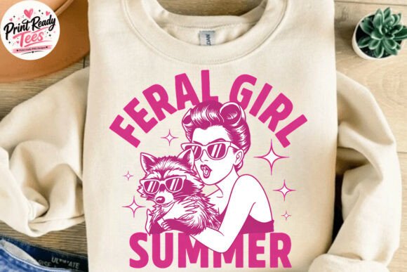 Make a Bold Statement with Feral Girl Summer Retro PNG