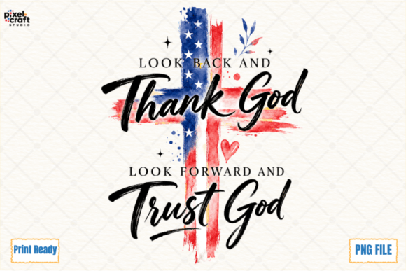 Patriotic Christian Cross PNG Design: Faith and Heritage United
