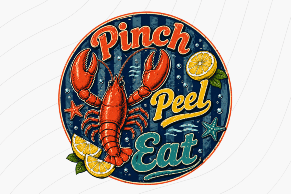 Pinch Peel Eat Shirt PNG: A Bold Vintage Seafood Graphic