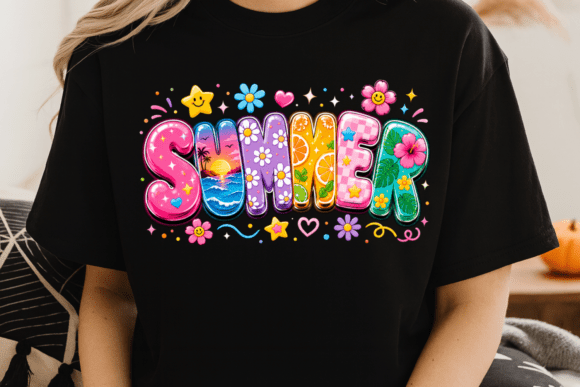 Sun-Kissed Style: Mastering Summer Retro Bubble Letters PNG