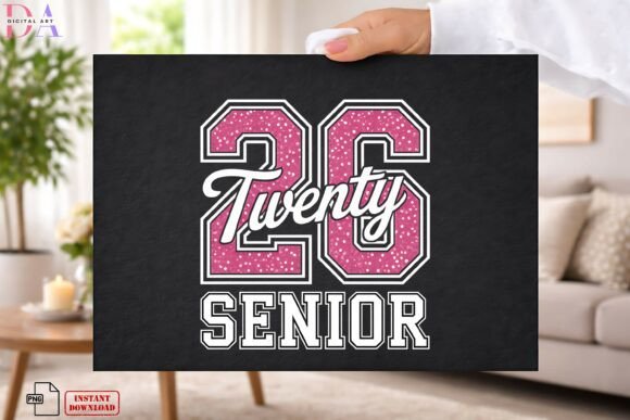 Twenty 26 Senior Pink Glitter Graduation: A Bold Design Asset