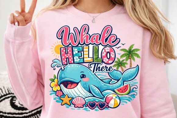 Whale Hello There PNG: Your Go-To Funny Summer Beach Design